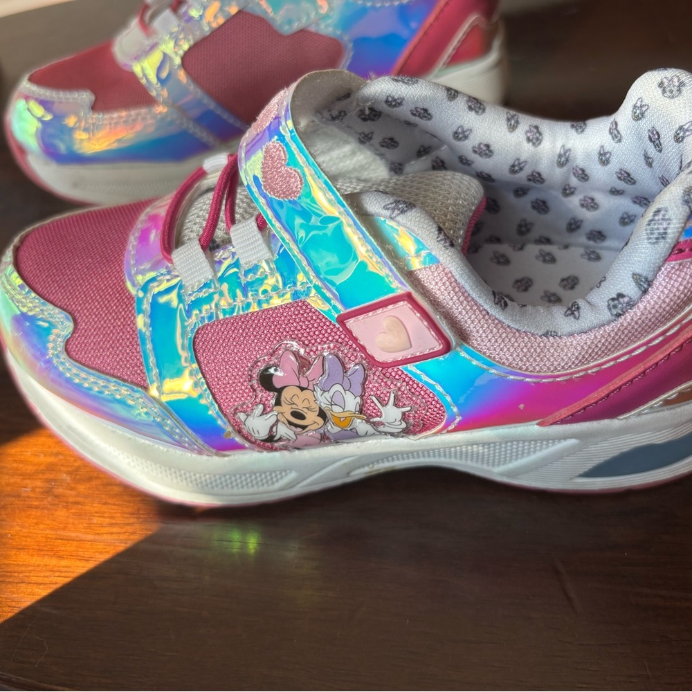 Vibrant Pink and Iridescent Kids Sneakers - Picture 2 of 2